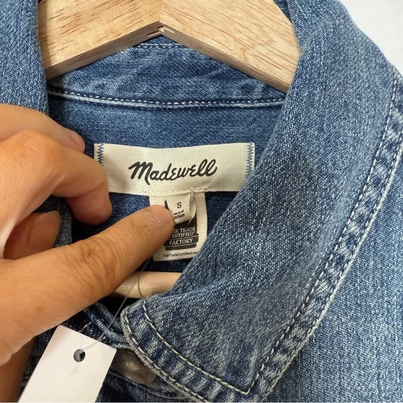Madewell Denim Boxy Shirtdress in Demarco Wash size small - Picture 9 of 12